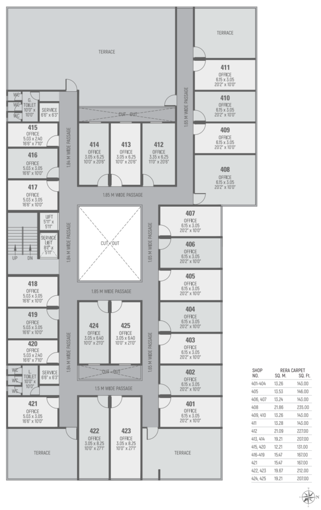 Commercial Building Fourth Floor Plan